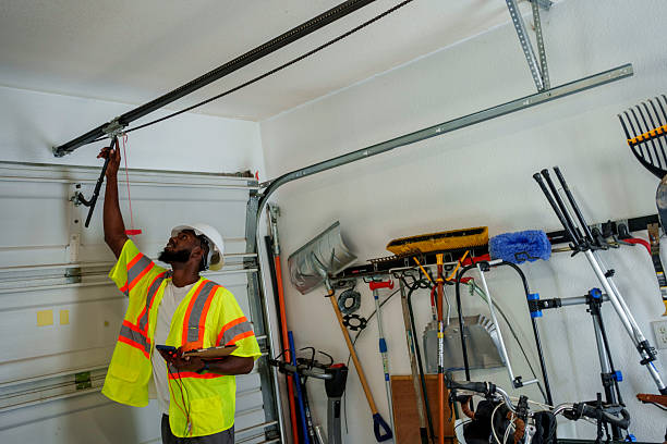 Professional Garage Door Installation technician working in Las Palmas II, TX